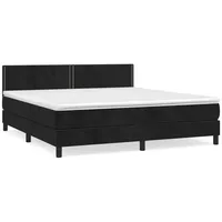 VidaXL Boxspringbett mit Matratze Schwarz 180x200 cm Samt