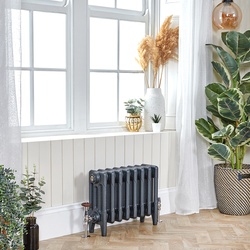 Gusseisen-Heizkörper, antike Silber -Optik – Höhe 56cm, Breite auswählbar – Mercury Hudson Reed