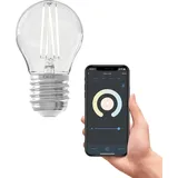 Calex Smart LED Lampe, E27, P45 Filament, warmweißes Licht, dimmbar, WLAN App-