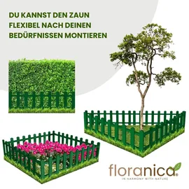 Floranica Steckzaun 100 x 30 cm 1 Stück Grün