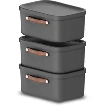 Rotho Maloja Aufbewahrungsbox 39,5 x 23,5 x 17,7 cm 3-tlg. schwarz