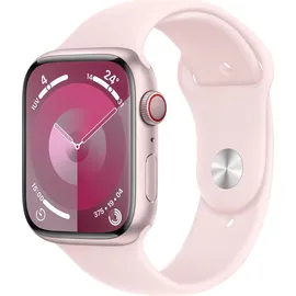 Apple Watch Series 9 GPS + Cellular 45 mm Aluminiumgehäuse rosé, Sportarmband hellrosa M/L
