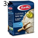 3X FARINA Barilla tipo 00 Grano tenero Weichweizenmehl (3KG)