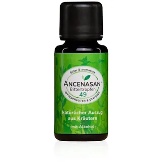 ANCENASAN Premium Bittertropfen 49 (20ml) - Natürliche Kräutermischung aus 49 erlesenen Bitterkräutern - Mit praktischem Pipettenverschluss - Vegan & Made in Germany