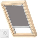 VELUX Original Solar-Verdunkelungsrollo Weiße Seitenschienen, SK08, Grau