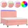 vidaXL Boxspringbett mit Matratze & LED Rosa 180x200 cm Samt