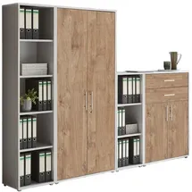 BMG Möbel Aktenschrank Office Edition Sw Set 22 Grau/Eichefarben