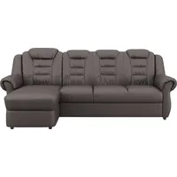 Home Affaire Ecksofa HOME AFFAIRE "Boston L-Form", braun (mud), B:262cm H:102cm T:165cm, 64% Polyurethan, 25% Polyester, 11% Baumwolle, Sofas, Ecksofa, mit hoher Rückenlehne, wahlweise mit Bettfunktion