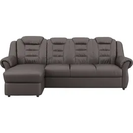 Home Affaire Ecksofa HOME AFFAIRE "Boston L-Form", braun (mud), B:262cm H:102cm T:165cm, 64% Polyurethan, 25% Polyester, 11% Baumwolle, Sofas, Ecksofa, mit hoher Rückenlehne, wahlweise mit Bettfunktion