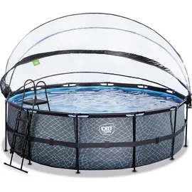 EXIT TOYS Stone Pool 450 x 122 cm inkl. Sandfilter und Abdeckung