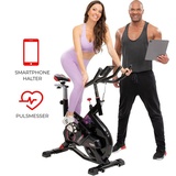 Miweba Sports Speedbike Profi Indoor Cycle Bike MS300 - 13 Kg Schwungmasse (Sportgeräte für zu hause, Heimtrainer Fahrrad, Trimmrad, Fahrradtrainer, Cardio, Sport, Training, Ganzkörpertraining, 1-tlg., Pulsmessung, LCD Display, Stoßdämpfer), Indoor Cycling Bike Fitnessbike Fitnessfahrrad Fitnessgerät Schwungrad schwarz