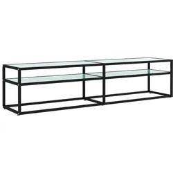 vidaXL TV-Schrank Weiß Marmor-Optik 180x40x40,5 cm Hartglas