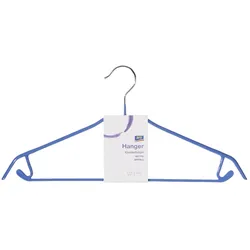 METRO PROFESSIONAL aro Metall-Kleiderbügel mit Steg, Metall/PVC,  210 x 405 x 4 mm, blau