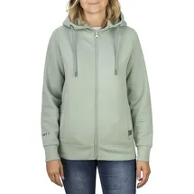 denimfy Sweatjacke Damen mit Kapuze Regular Fit DFClara Kapuzenjacke Reißverschluss, Größe:L, Farben:Jadeite Green - L
