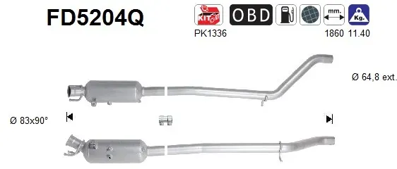 AS Ruß-/Partikelfilter, Abgasanlage Abganlage fd5204q für Mercedes
