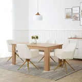 Homestyle4u Esstisch ausziehbar 160-200 x 76 x 90 cm braun
