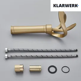 klarwerk NAVIS Wasserfall Wasserhahn Bad Gold matt