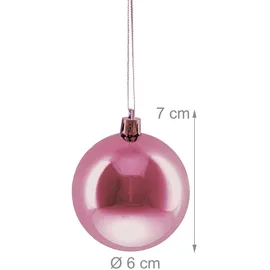 Relaxdays Weihnachtskugeln 100er Set, Weihnachtsdeko, glänzend, Christbaumkugel, Tannenbaumschmuck in ∅ 6 cm, rosa