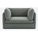 Xl-sesselelement Malo, Für Modulares Sofa, Aus Strukturgewebe grautürkis