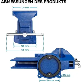 Wiltec Schraubstock Metall 125 mm grau