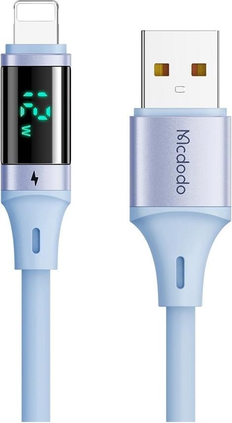 Mcdodo Ladekabel USB zu Lightning inkl. Digitalanzeige 1.2m - Blau, USB Kabel