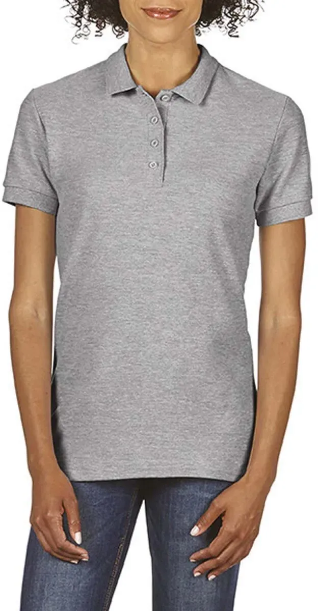 Gildan Damen Softstyle Double Piqué Polo 64800L sport grey (heather) S