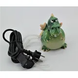 Wasserspeier Drache Keramik grün