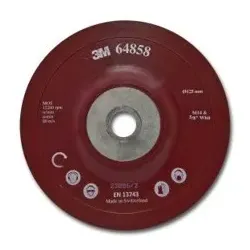 Hochleistungsstützteller flach, rot, 125mm, M14, flexibel