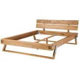 Balkenbett Wildeiche 180x200x86 natur geölt SALZBURG #102