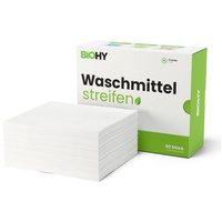 BiOHY Waschmittel Blätter Waschmittel Streifen, Reisewaschmittel, wasserlösliches Waschpapier 60 Blätter