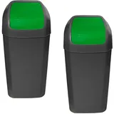 Wellhome Schwingdeckeleimer 15 l Grün