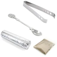 Nklaus 4tlg Set Räucherzange Rostfrei Weihrauchlöffel 10x Räucherkohle 40g