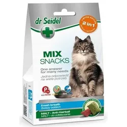 Dr Seidel Mix 2in1 behandelt für frischen Atem und Würgen für Katzen 60g