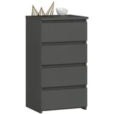 akord furniture factory OP0LCL4SZAR001 Kommode CL4 Graphitgrau 40 cm 4 Schubladen B40 x H74 x T35 cm
