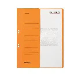 Falken Ösenhefter Karton orange DIN A4, halber Deckel, 50 St.