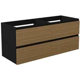 duschspa Waschtisch Unterschrank Waschbeckenunterschrank Waschtischunterschrank Badschrank, 50-120cm Hängeschrank, Matt / Hochglanz schwarz 120 cm x 52 cm x 46 cm