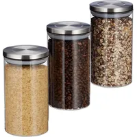 Relaxdays Vorratsglas 1 l 3 St.