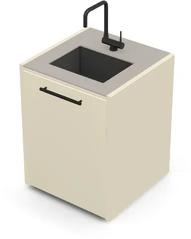 Brabura CT 60 Waschbeckenmodul - Pietra Di Luna / Perle Blanche / Matt schwarzer Griff