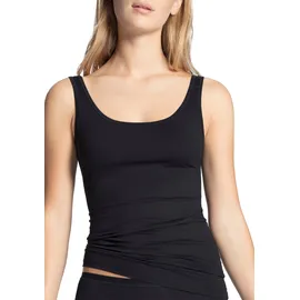 CALIDA Damen, Top - Natural Comfort, Unterhemd, Tank Top, Jersey, einfarbig schwarz, M (44/46)