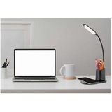 ETC Shop Tischlampe Schreibtisch Leuchte dimmbar Wireless Charger Flexo LED schwarz H45cm