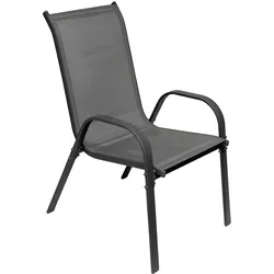 Outdoorstuhl Gartenstuhl Stapelstuhl Metall Textilen Anthrazit