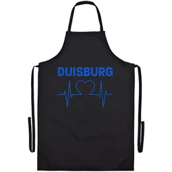 multifanshop Grillschürze - Duisburg - Herzschlag - Druck blau - Schürze