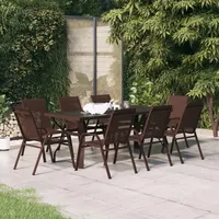 VidaXL 9-tlg. Garten-Essgruppe Braun und Schwarz - Braun