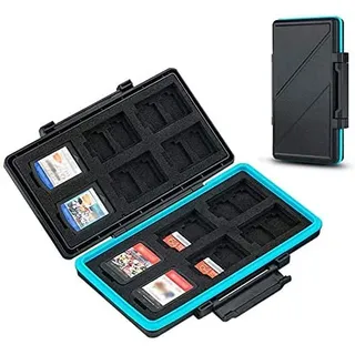 36 Steckplätze Speicherkarten Etui Tasche Aufbewahrung für 24 Micro SD SDXC SDHC + 12 Nintendo Switch Spielkarten (NS Karte), Wasserdicht SD Speicherkarten Schutzbox Tragetasche Karten Case Box