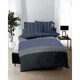 KAEPPEL Skyline Gestreift Blau 135 x 200 cm + 80 x 80 cm
