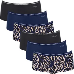 Sloggi Damen Pantys, 6er Pack - GO Crush Short C6P, Unterhose, Stretch-Baumwolle Blau XL
