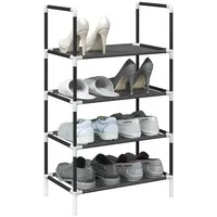 VidaXL Schuhregal 4 Ebenen Schwarz 44x28x77 cm Vliesstoff
