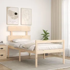 vidaXL Seniorenbett mit Kopfteil Massivholz