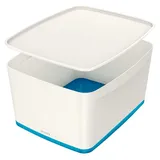 Aufbewahrungsbox 18,0 l perlweiß/blau 38,5 x 31,8 x 19,8 cm
