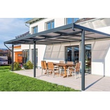 Gutta Terrassendach Premium 611 x 406 cm grau/polycarbonat bronce